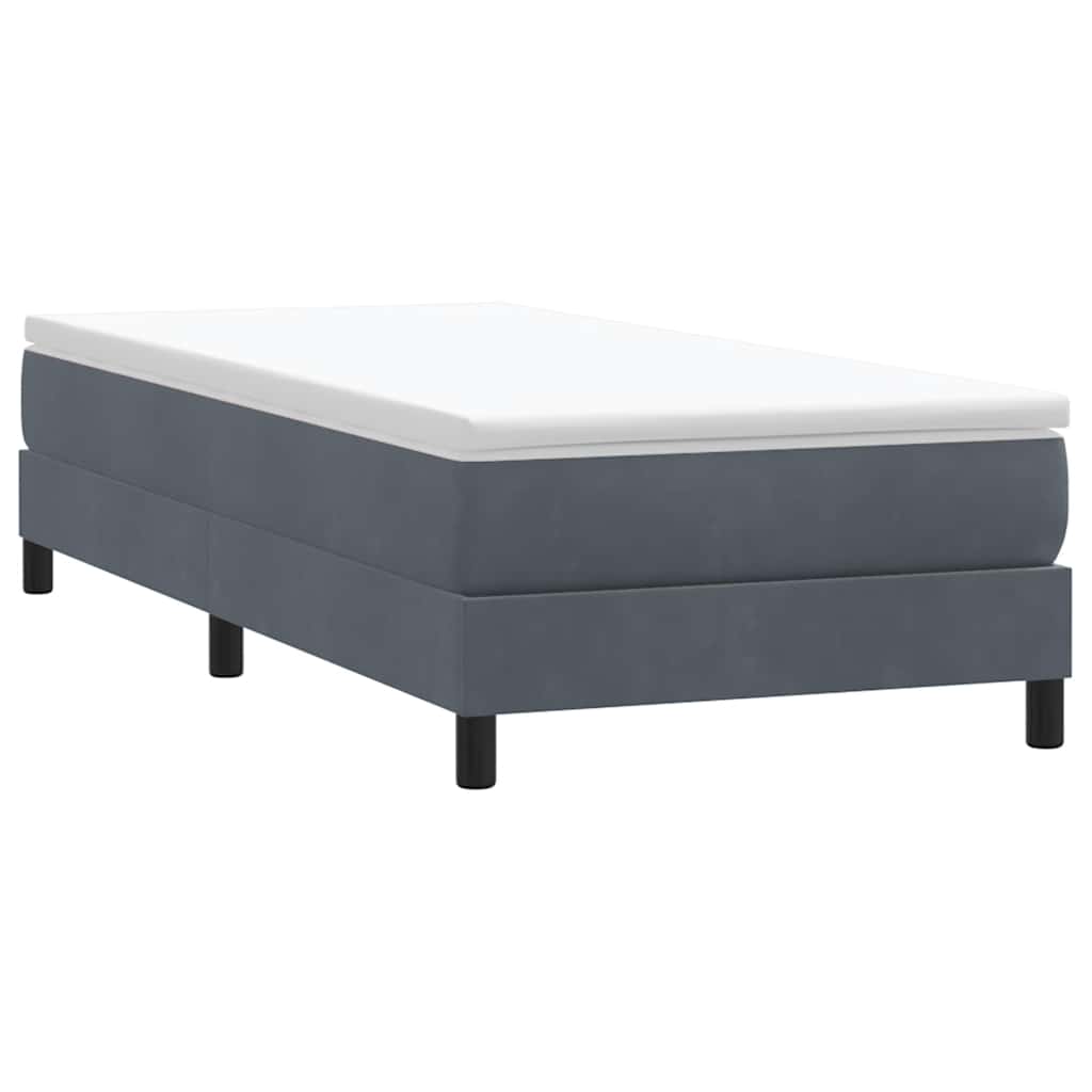 vidaXL Box Spring Κρεβάτι χωρίς στρώμα Σκούρο γκρι 100x220 εκ.