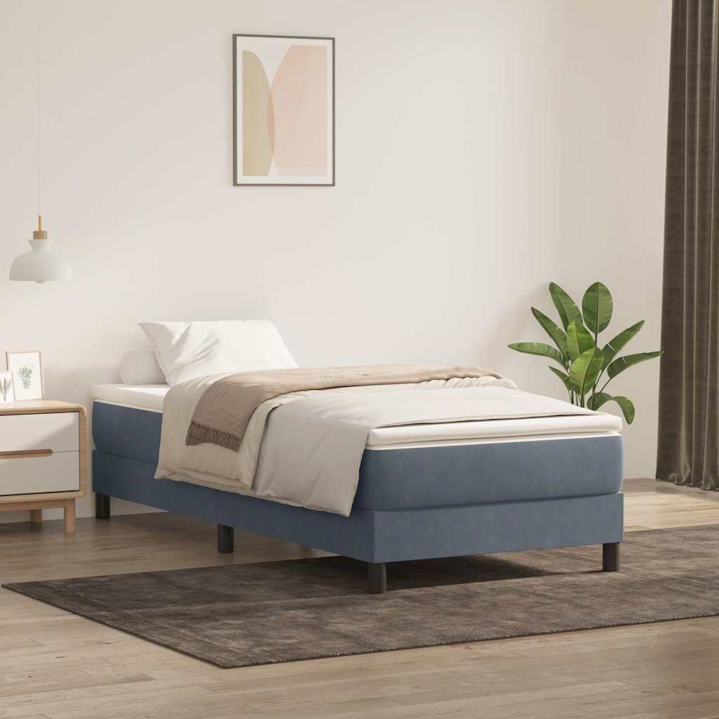 vidaXL Box Spring Κρεβάτι χωρίς στρώμα Σκούρο γκρι 100x220 εκ.