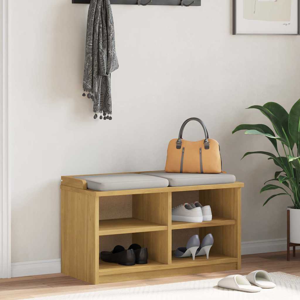 vidaXL Πάγκος διαδρόμου "SANDNES" 87x40x50 εκ. Πεύκο μασίφ ξύλο