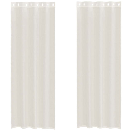 vidaXL Κουρτίνες Voile με ροδέλες 2 τεμάχια Κρεμ 140x260 εκ.