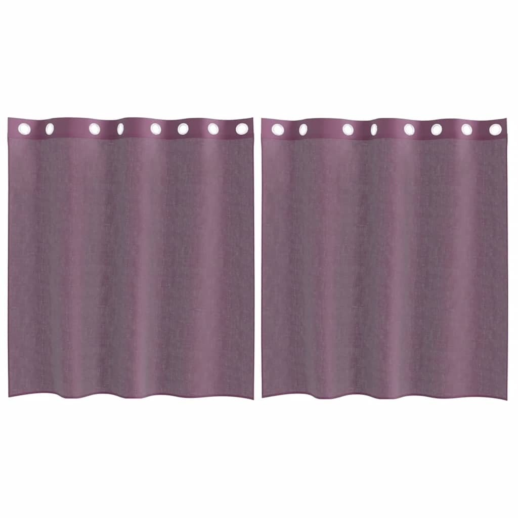 vidaXL Κουρτίνες Voile με ροδέλες 2 τεμάχια Μοβ 140x140 εκ.
