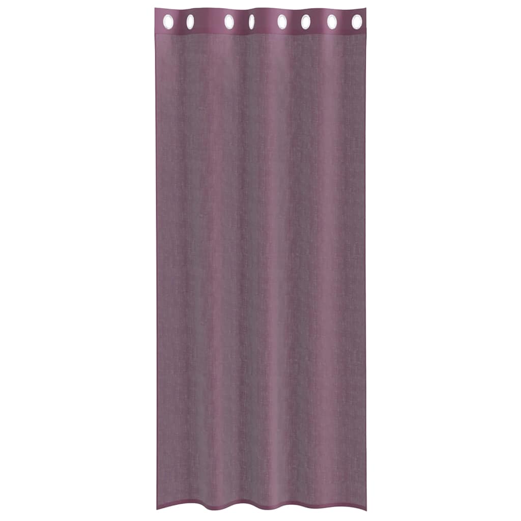 vidaXL Κουρτίνες Voile με ροδέλες 2 τεμάχια Μοβ 140x225 εκ.