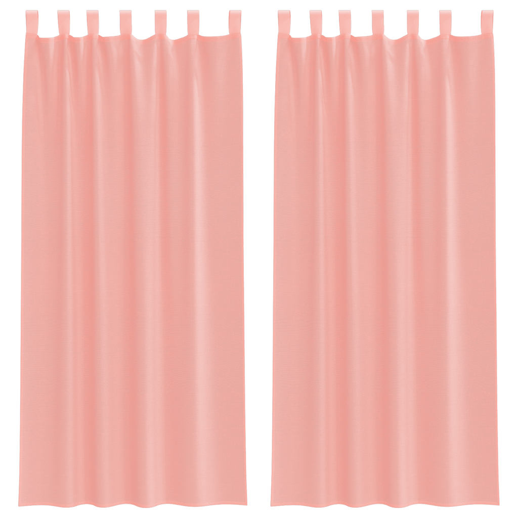 vidaXL Κουρτίνες Voile με Θηλιές 2 τεμ. Ροζ 140x225 εκ.