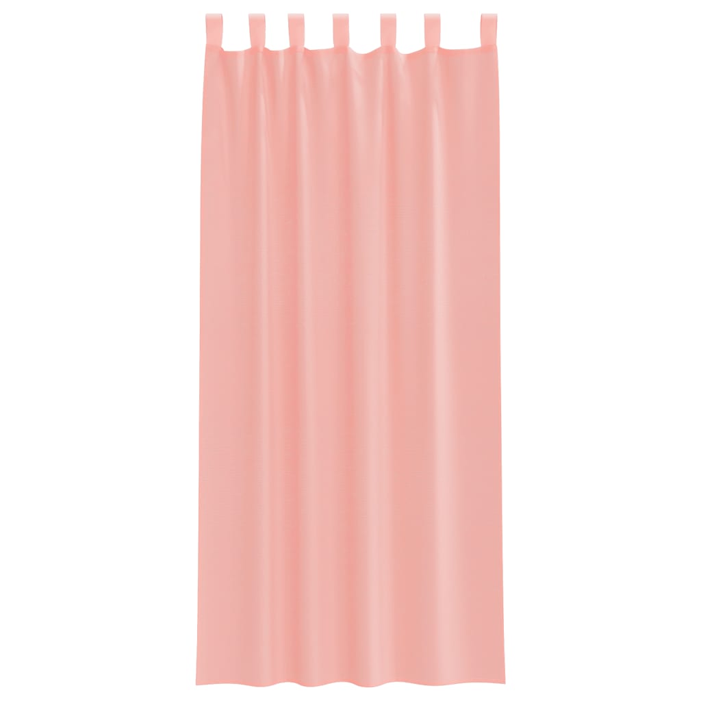 vidaXL Κουρτίνες Voile με Θηλιές 2 τεμ. Ροζ 140x225 εκ.
