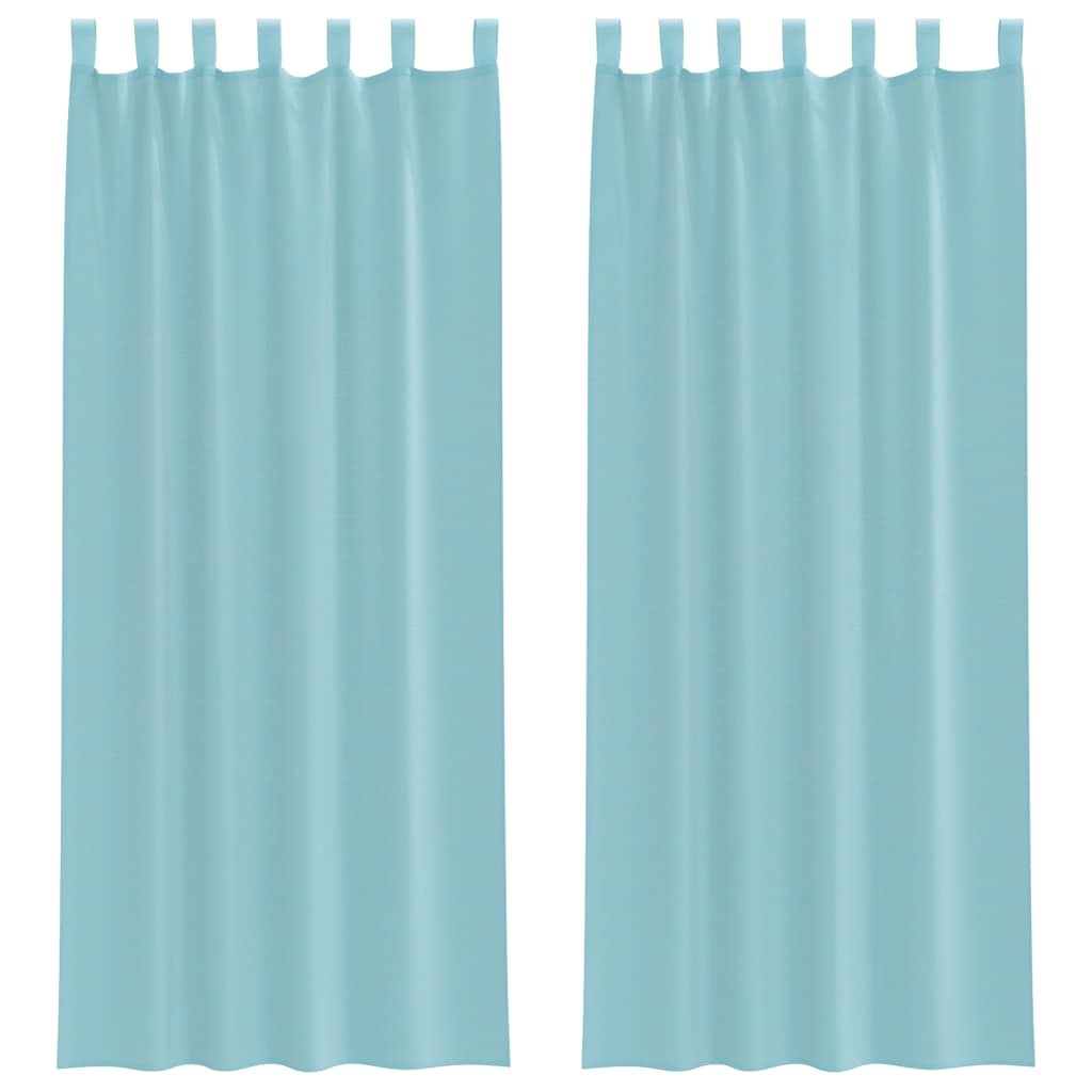 vidaXL Κουρτίνες Voile με Θηλιές 2 τεμ. Τυρκουάζ 140x260 εκ.