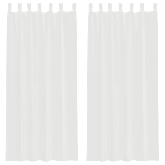vidaXL Κουρτίνες Voile με βρόχους 2 τεμάχια Λευκό 140x225 cm