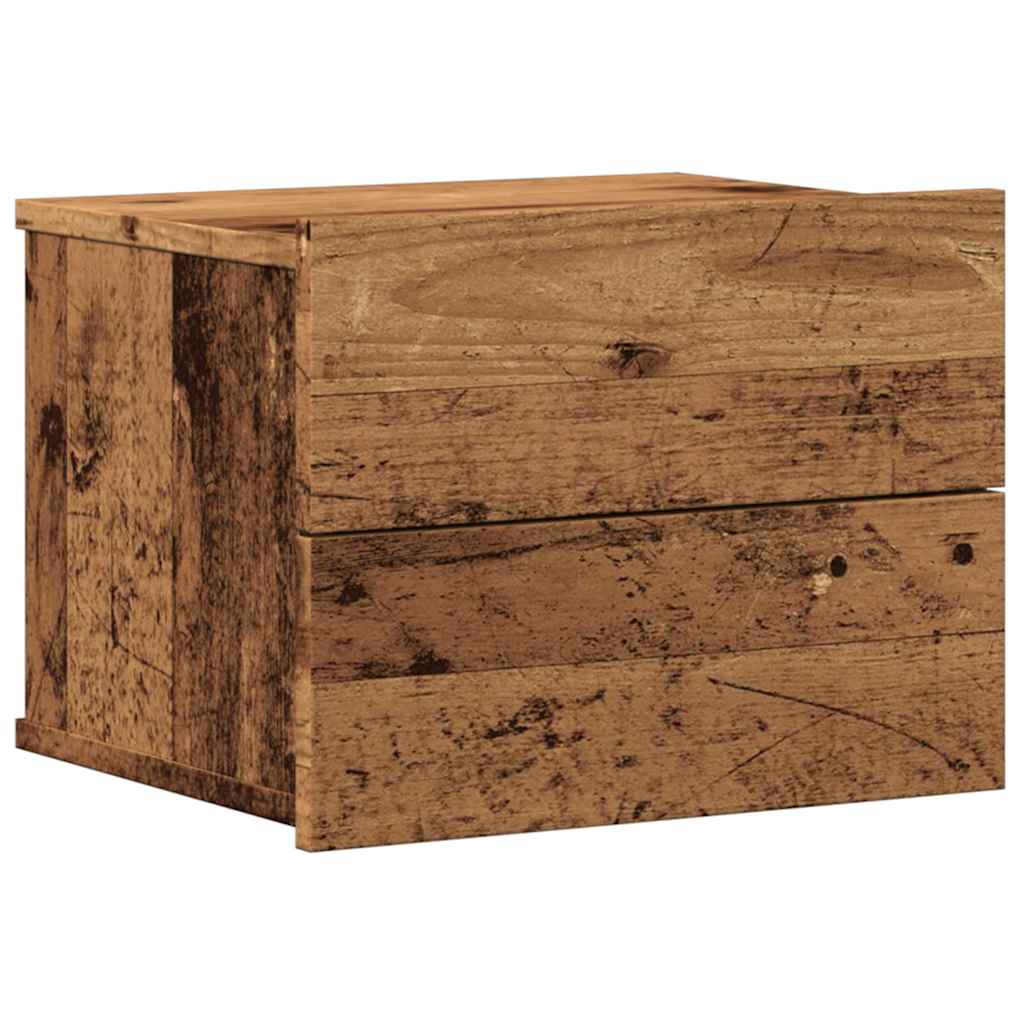 vidaXL Κομοδίνο Επιτοίχιο Όψη Παλαιού Ξύλου 40x32x30 εκ.