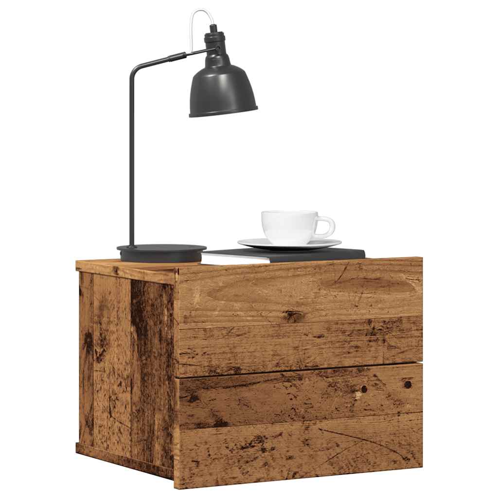 vidaXL Κομοδίνο Επιτοίχιο Όψη Παλαιού Ξύλου 40x32x30 εκ.