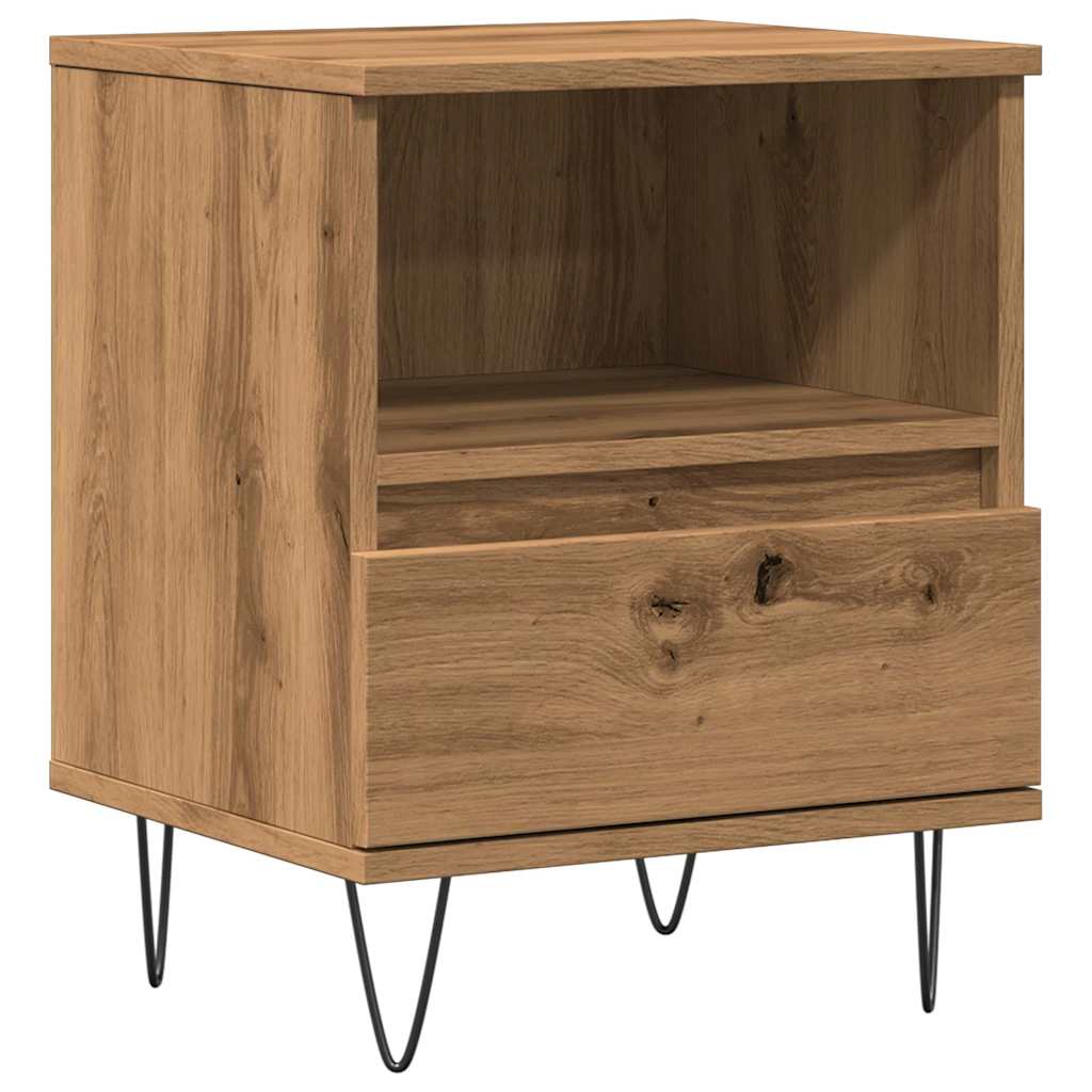 vidaXL Κομοδίνο τεχνίτης Δρυς 40x35x50 εκ. από Επεξεργασμένο Ξύλο
