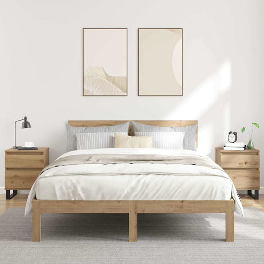 vidaXL Κομοδίνα 2 τεμ. τεχνίτης Δρυς 40 x 35 x 50 εκ. από Επεξεργ Ξύλο