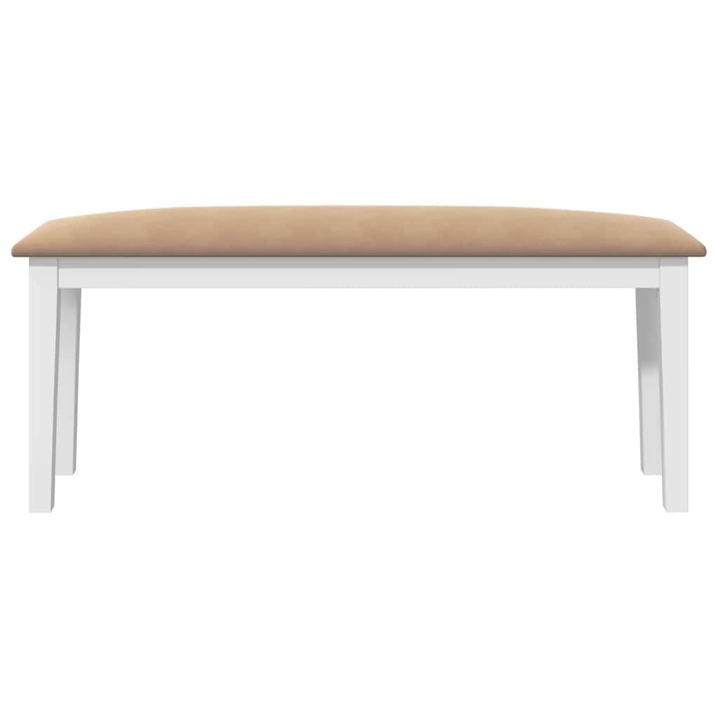Πάγκος vidaXL 110 cm Λευκό μασίφ ξύλο καουτσούκ