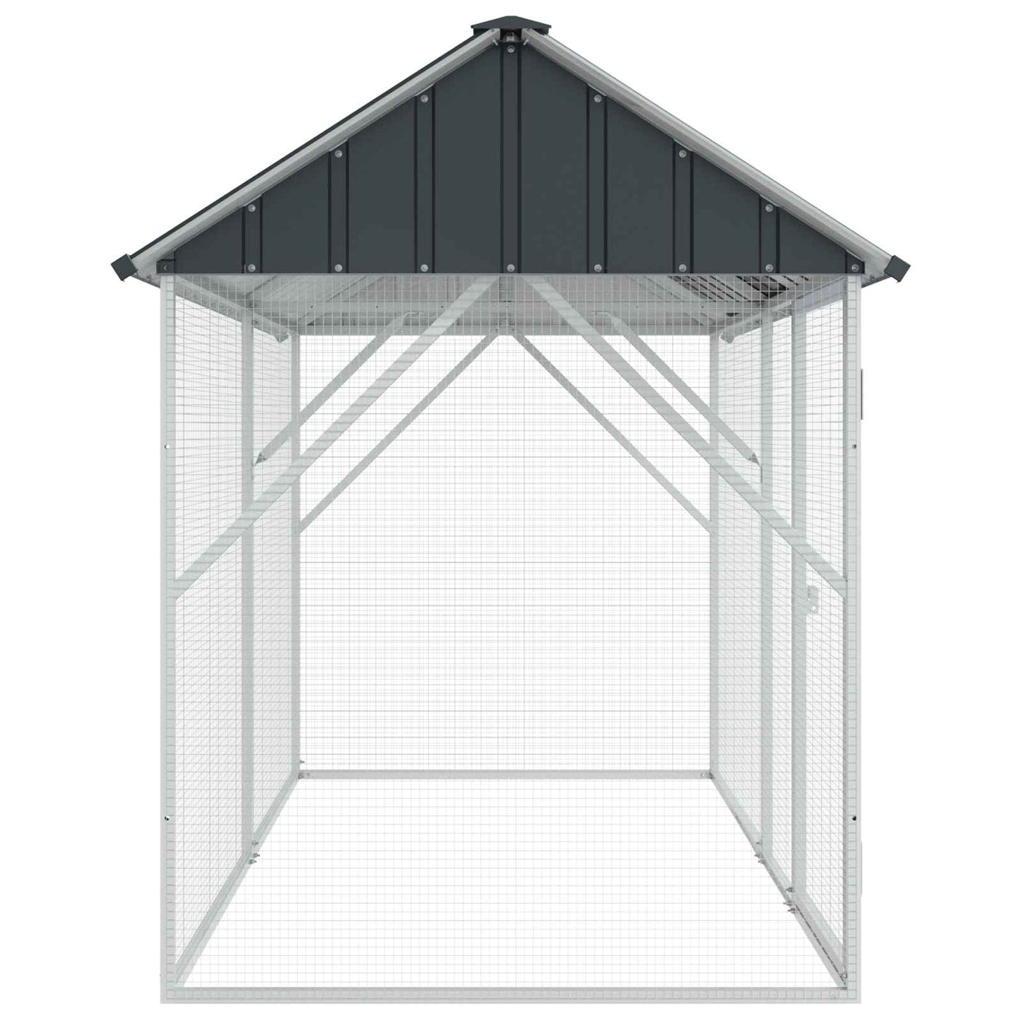 vidaXL Κλουβί Πουλιών Ανθρακί 227 x 112 x 141 εκ.