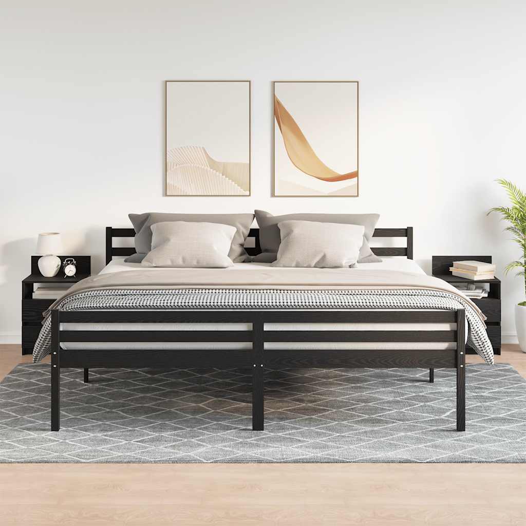 vidaXL Κομοδίνα 2 τεμ. με 2 Συρτάρια Μαύρα 40x33x60 εκ.
