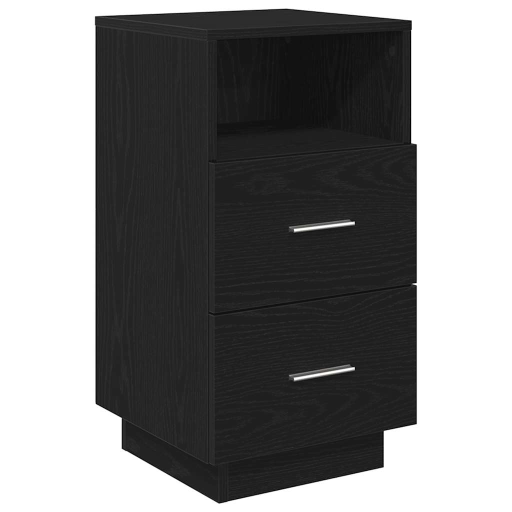 vidaXL Κομοδίνο με 2 συρτάρια mαύρο 36x36x68 cm