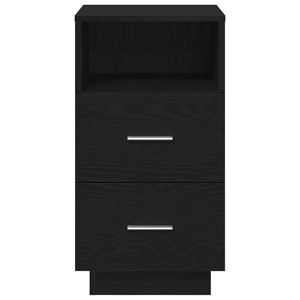 vidaXL Κομοδίνα 2 τμχ με 2 συρτάρια Μαύρο 36x36x68 cm