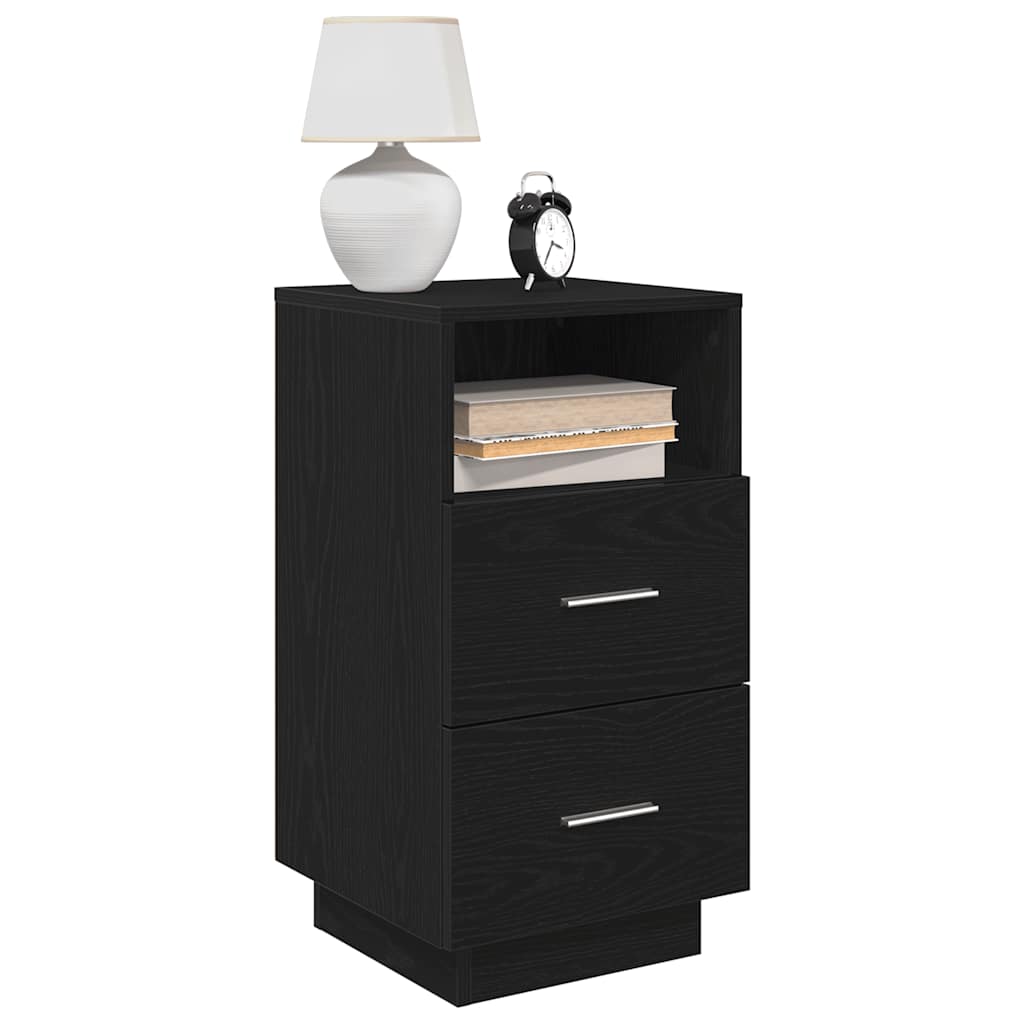 vidaXL Κομοδίνα 2 τμχ με 2 συρτάρια Μαύρο 36x36x68 cm