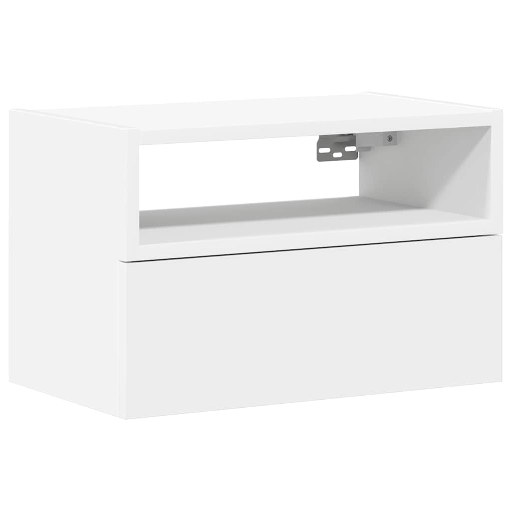 vidaXL Κομοδίνο Επιτοίχιο Λευκά 45x26x28,5 εκ.