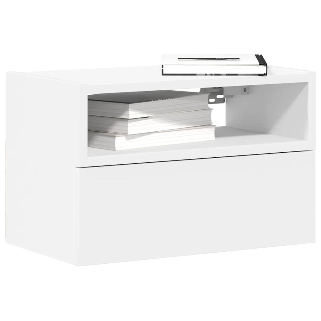 vidaXL Κομοδίνο Επιτοίχιο Λευκά 45x26x28,5 εκ.