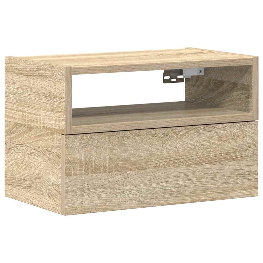 vidaXL Κομοδίνο Επιτοίχιο Sonoma Δρυς 45x26x28,5 εκ.