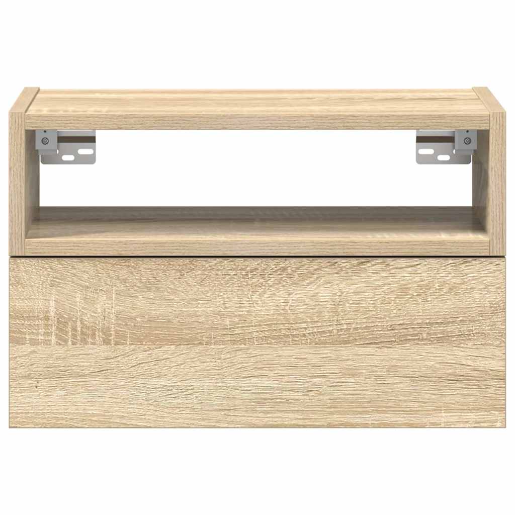 vidaXL Κομοδίνο Επιτοίχιο Sonoma Δρυς 45x26x28,5 εκ.