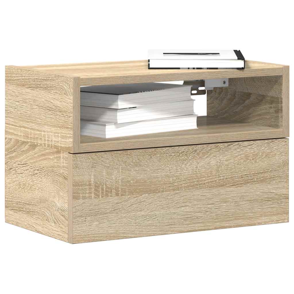 vidaXL Κομοδίνο Επιτοίχιο Sonoma Δρυς 45x26x28,5 εκ.