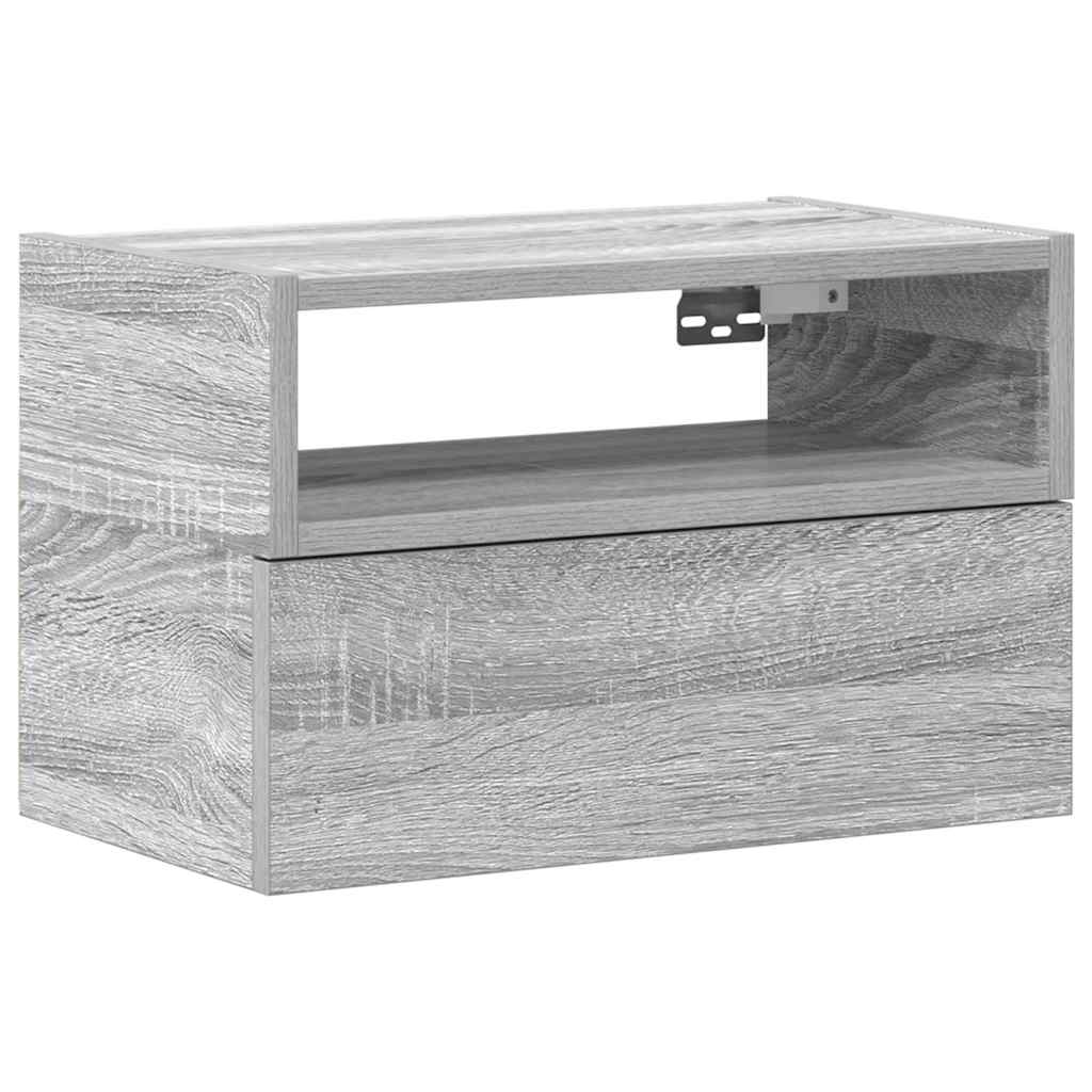 vidaXL Κομοδίνα Επιτοίχια Γκρι Sonoma 45x26x28,5 εκ.