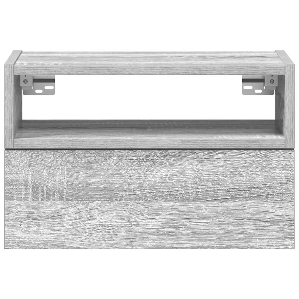 vidaXL Κομοδίνα Επιτοίχια Γκρι Sonoma 45x26x28,5 εκ.
