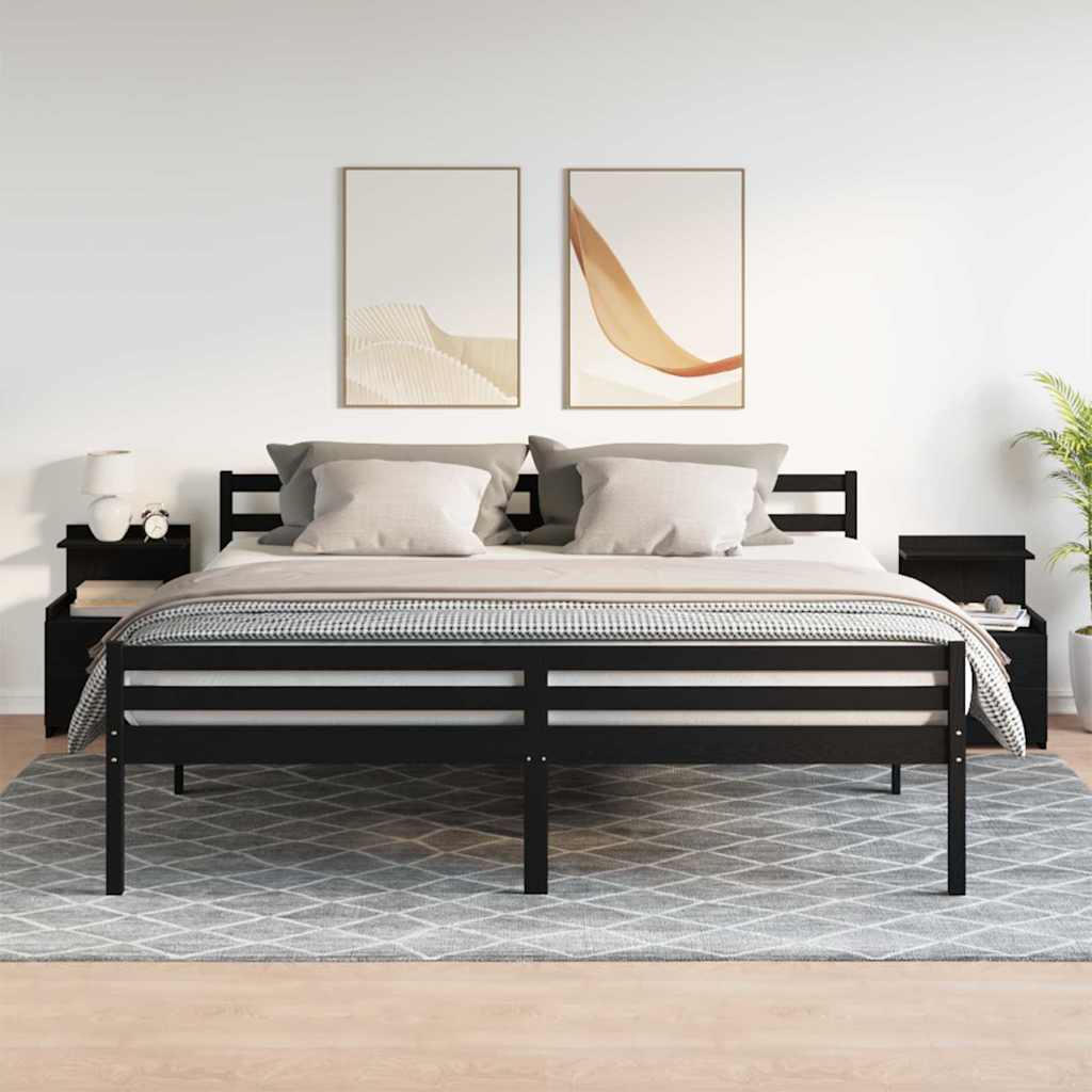 vidaXL Κομοδίνα 2 τεμ. με 2 Συρτάρια Μαύρα 40x36,5x62 εκ.