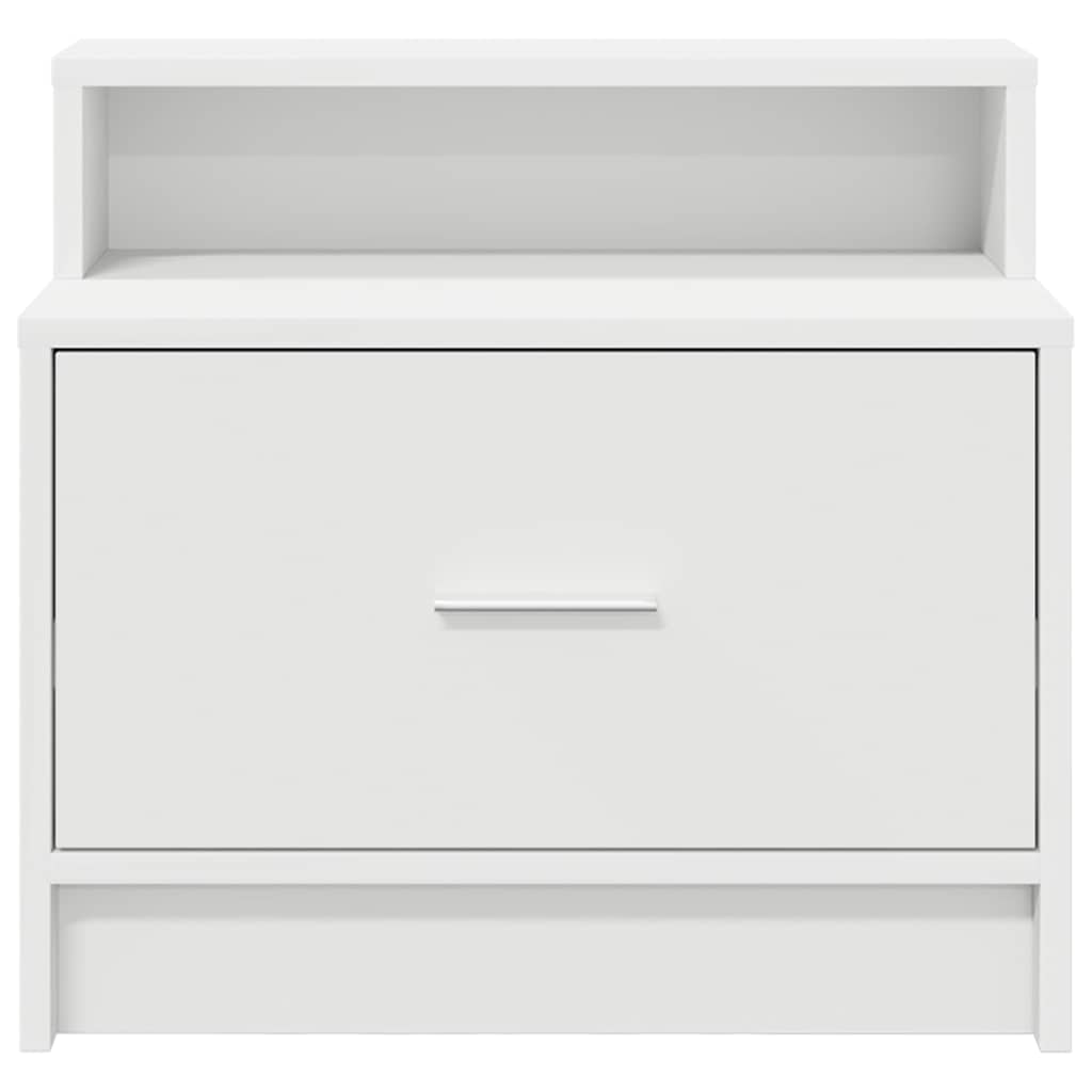 vidaXL Κομοδίνο με συρτάρι Λευκό 51x31x47 cm
