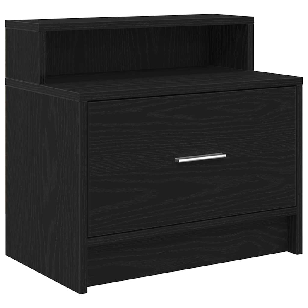 vidaXL Κομοδίνο με συρτάρι Μαύρη βελανιδιά 51x31x47 cm