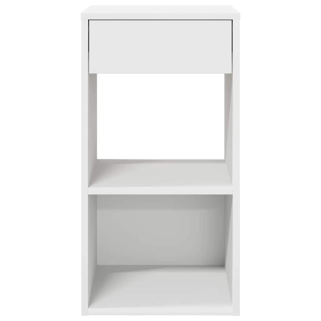 vidaXL Κομοδίνα με συρτάρι 2 τεμάχια Λευκό 35x34x66,5 cm
