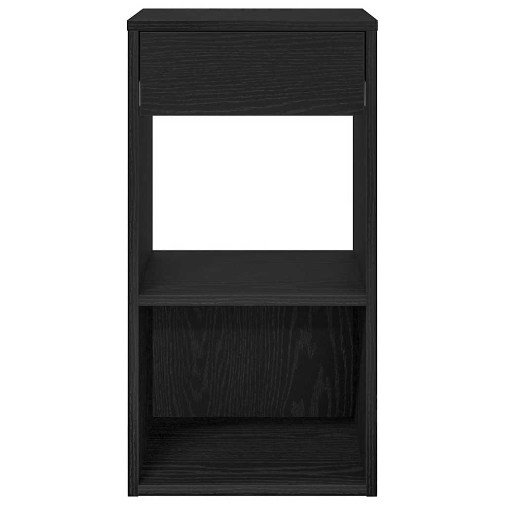 vidaXL Κομοδίνο με συρτάρι Μαύρη βελανιδιά 35x34x66,5 cm
