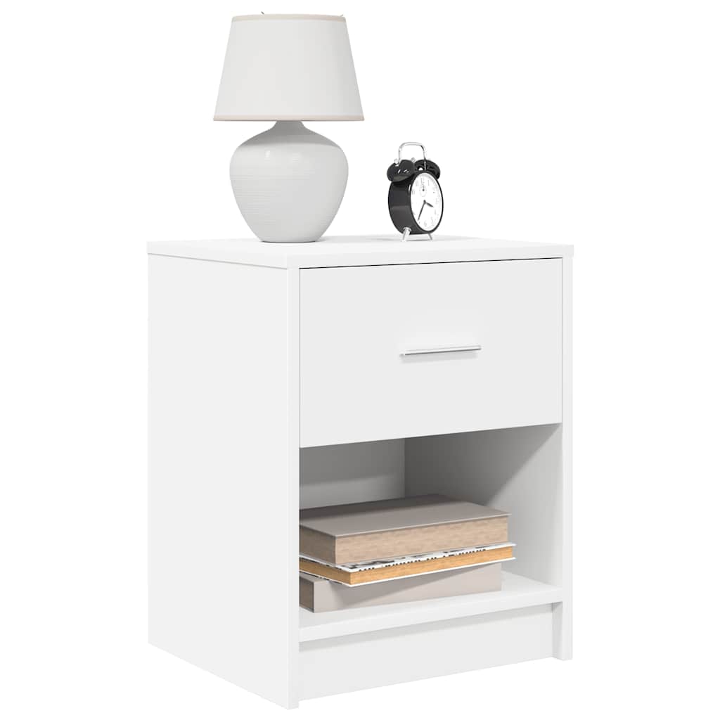 vidaXL Κομοδίνα 2 τεμ. με Συρτάρι Λευκά 40x34x50 εκ.
