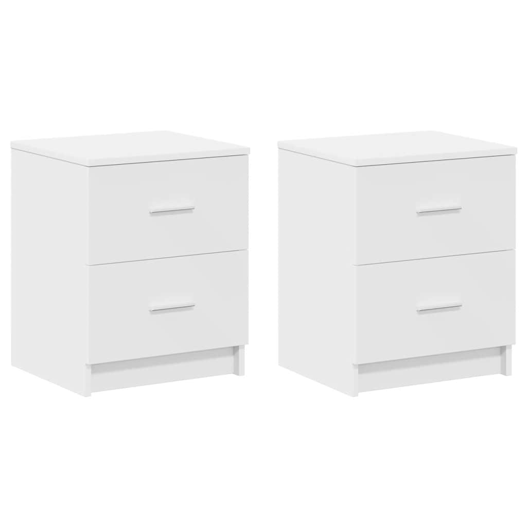 vidaXL Κομοδίνα 2 τεμ. με 2 Συρτάρια Λευκά 40x36x50 εκ.