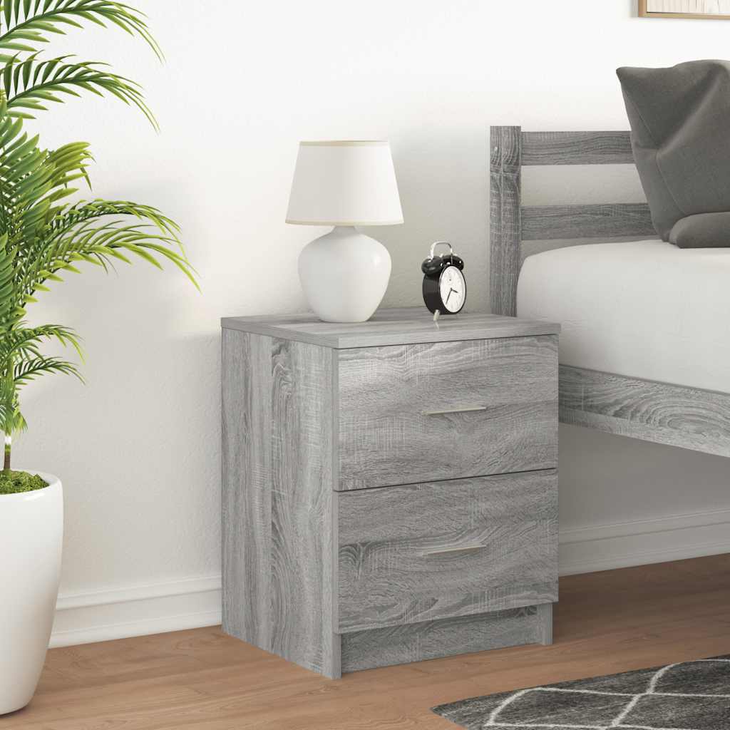 vidaXL Κομοδίνο με 2 Συρτάρια Γκρι Sonoma 40x36x50 εκ.