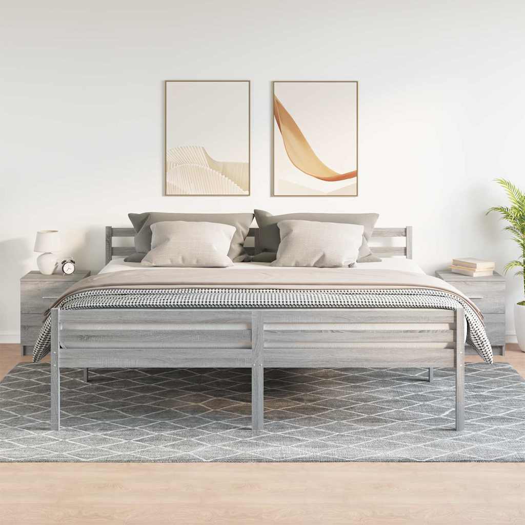 vidaXL Κομοδίνα 2 τεμ. με 2 Συρτάρια Γκρι Sonoma 40x36x50 εκ.