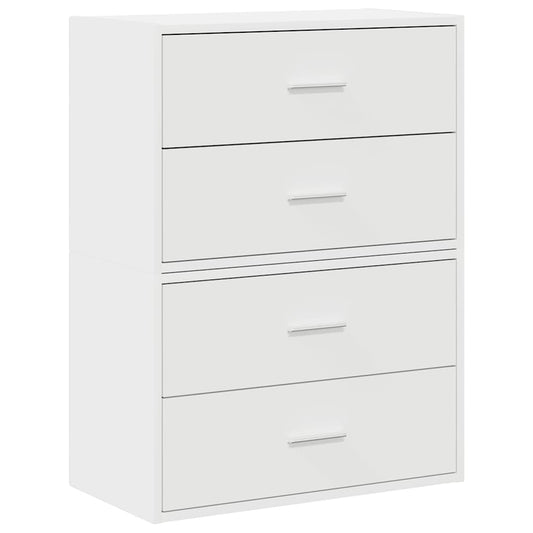 vidaXL Ντουλάπια με 2 συρτάρια 2 τεμάχια Λευκό 60x31x40 cm