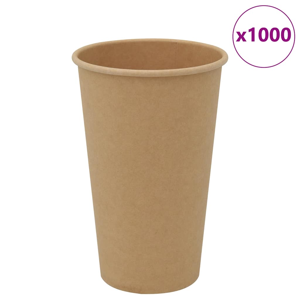 vidaXL Χάρτινα κύπελλα καφέ 1000 τεμάχια 16oz 400ml καφέ