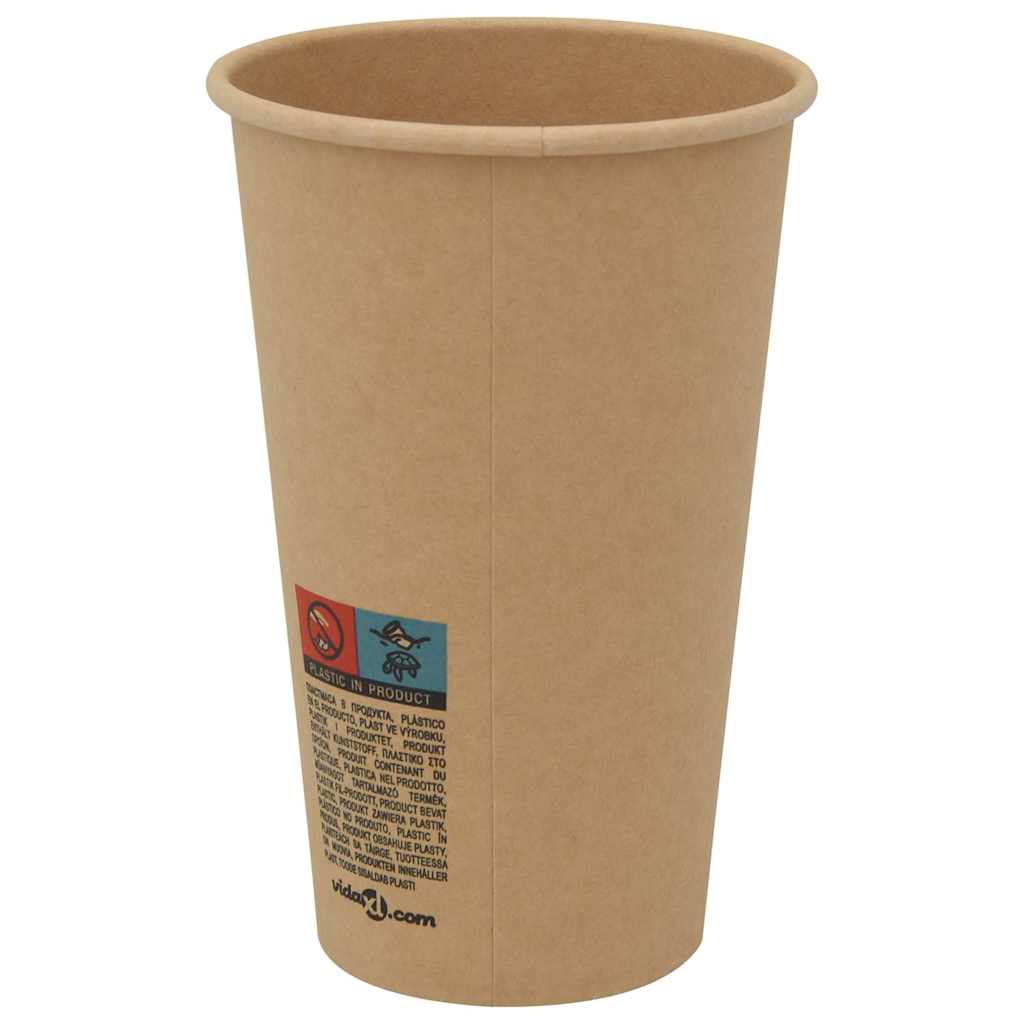 vidaXL Χάρτινα κύπελλα καφέ 1000 τεμάχια 16oz 400ml καφέ