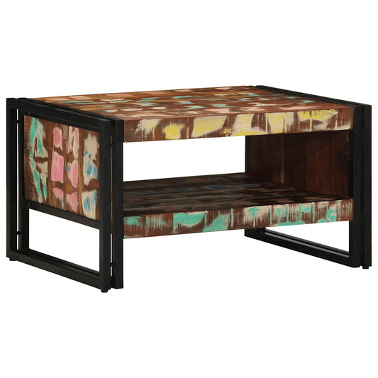 vidaXL Τραπεζάκι σαλονιού πολύχρωμο 70x50x38cm Ξύλο μασίφ αναγεννημένο