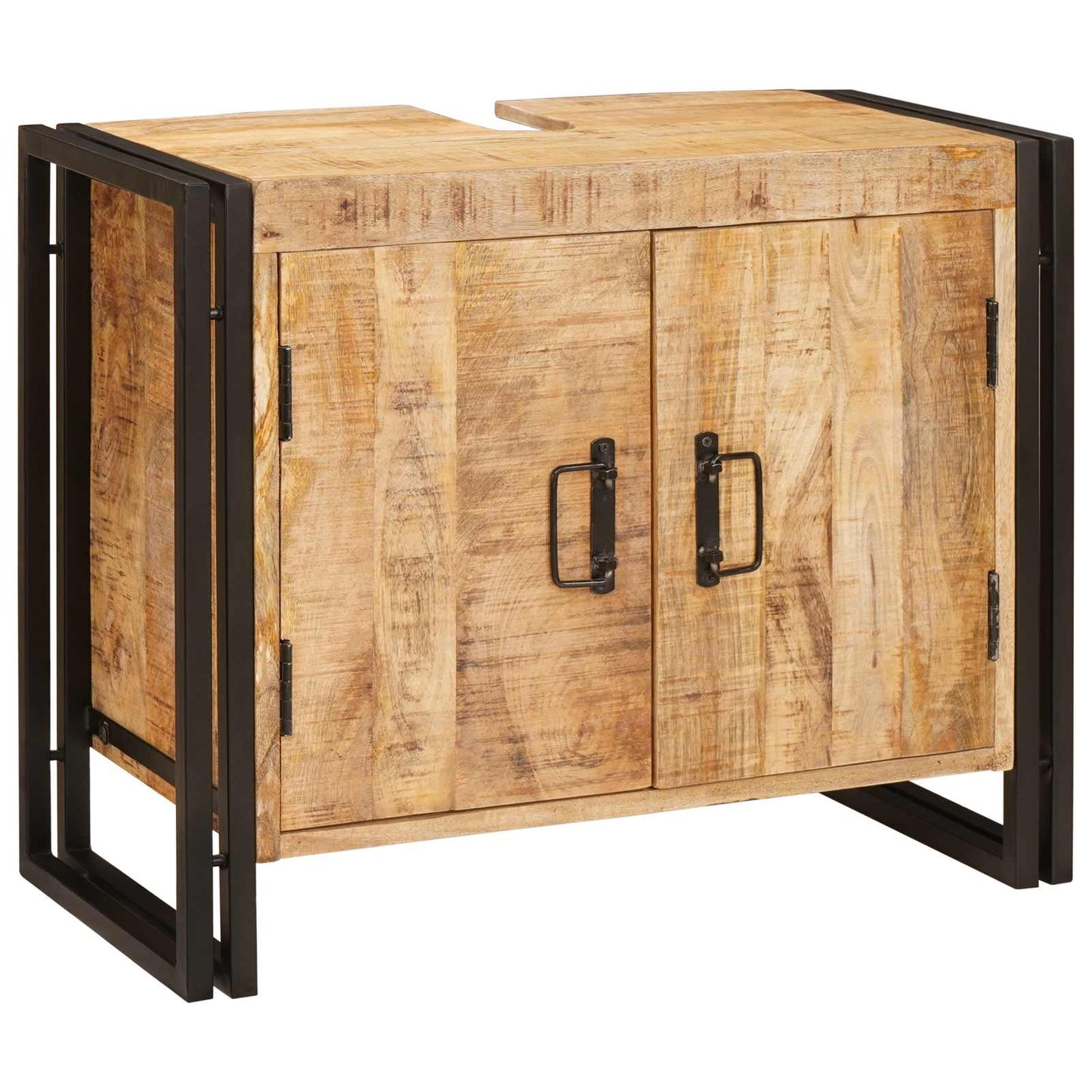 vidaXL Ντουλάπι νιπτήρα Καφέ 71 x 33 x 58 εκ. Στερεό ξύλο μάνγκο