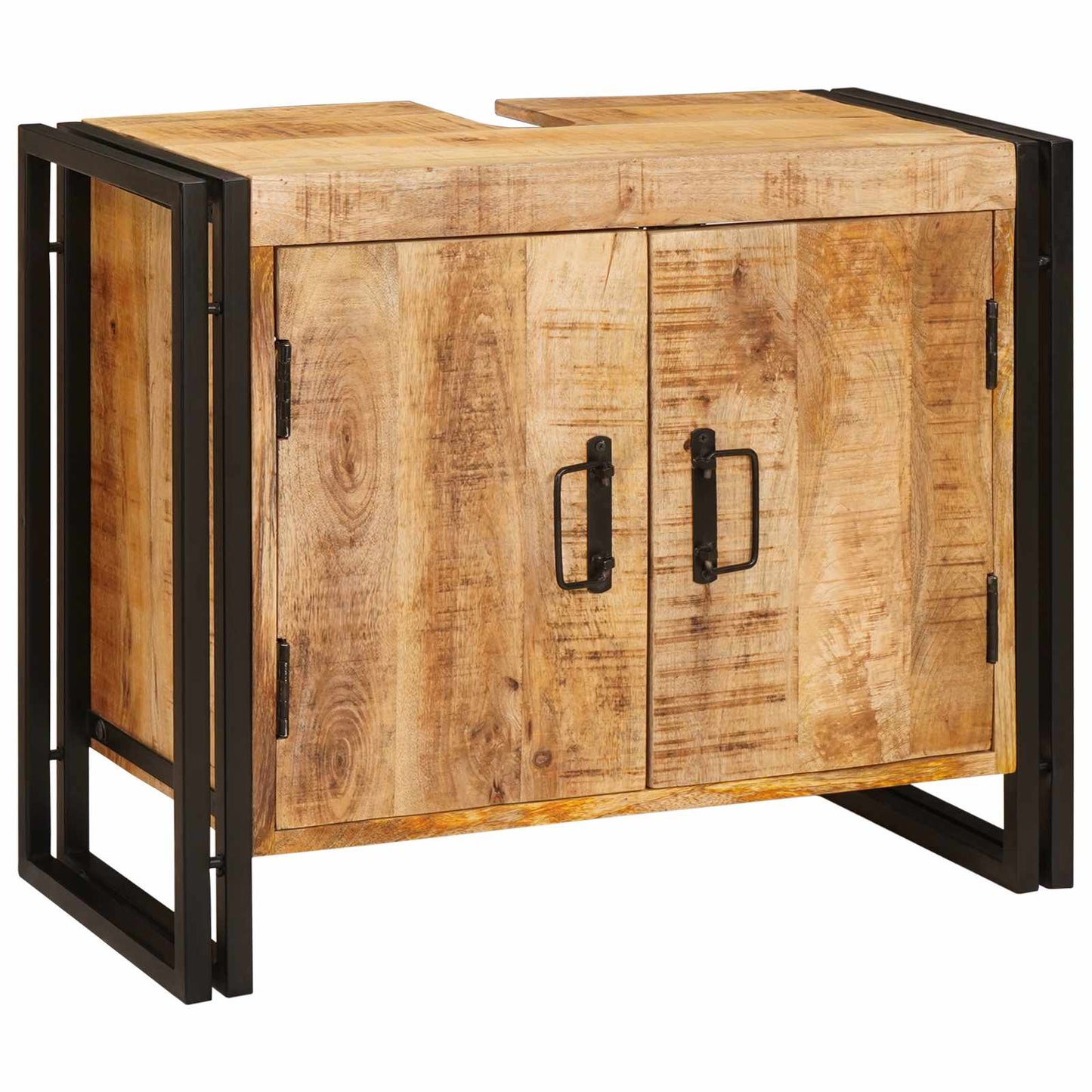 vidaXL Ντουλάπι νιπτήρα Καφέ 71 x 33 x 58 εκ. Στερεό ξύλο μάνγκο