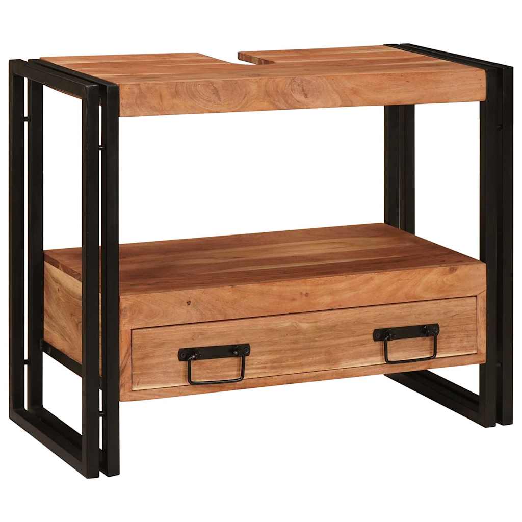 vidaXL Ντουλάπι νιπτήρα Καφέ 71 x 33 x 58 εκ. Στερεό Ξύλο Ακακίας