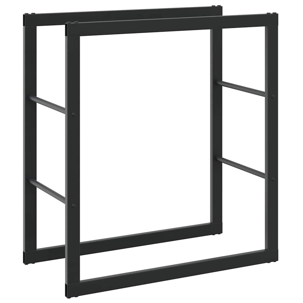 vidaXL Ράφι Καυσόξυλων Μαύρο 55x30x61 εκ. Ατσάλινο