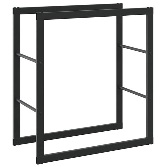 vidaXL Ράφι Καυσόξυλων Μαύρο 55x30x61 εκ. Ατσάλινο