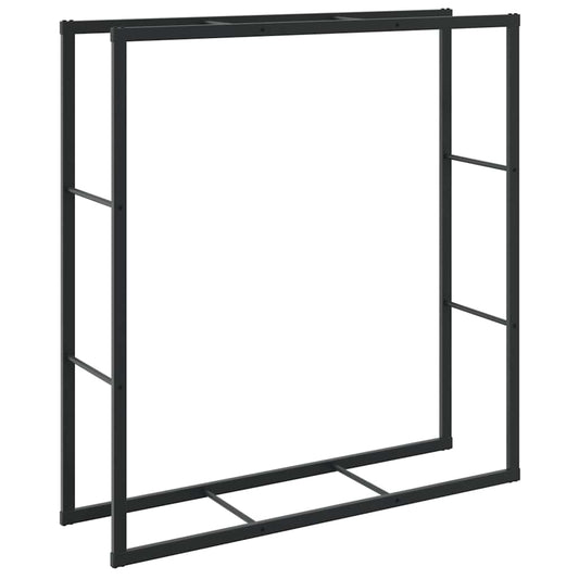 vidaXL Ράφι Καυσόξυλων Μαύρο 110x30x116 εκ. Ατσάλινο
