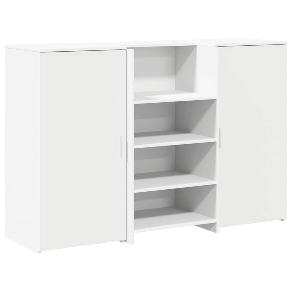 vidaXL Γραφείο υποδοχής Λευκό 155x50x103,5 εκ. Επεξεργασμένο Ξύλο