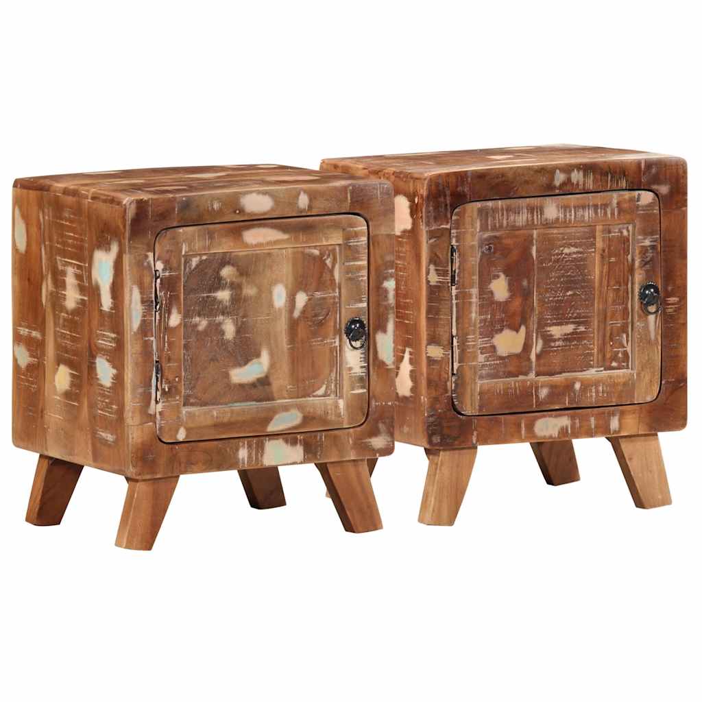 vidaXL Κομοδίνο 2 τεμάχια 40x32x46 cm Στερεό ξύλο ανακυκλωμένο