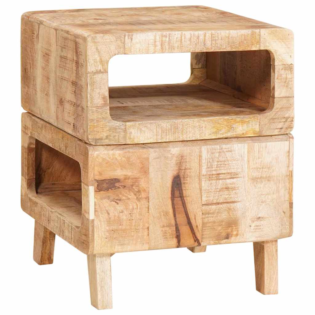 vidaXL End Table με ράφι Καφέ 40 x 40 x 49 εκ Στερεό ξύλο μάνγκο