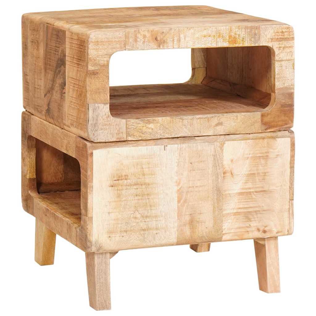vidaXL End Table με ράφι Καφέ 40 x 40 x 49 εκ Στερεό ξύλο μάνγκο